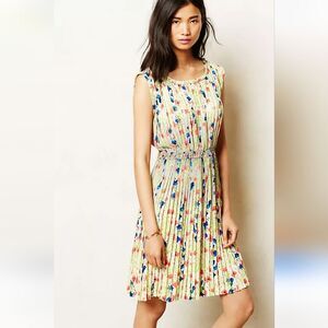 Yoana Baraschi Meadowlight Pleated Floral Multicolored Dress Size S